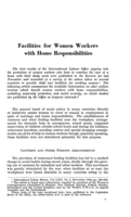 Facilities for woman workers with home responsibilities