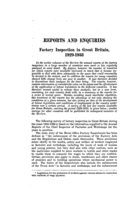 Factory inspection in Great Britain: 1929-1933
