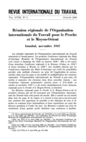 Réunion régionale de l'Organisation internationale du Travail pour le Proche et le Moyen-Orient: Istanbul, novembre 1947