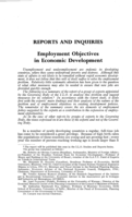 Employment objectives in economic development