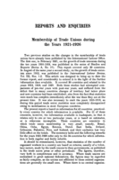 Membership of trade unions during the years 1921-1926