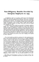 Non-obligatory benefits provided by European employers in 1955