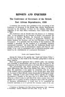 The Conference of Governors of the British East African Dependencies: 1926