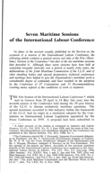 Seven maritime sessions of the International Labour Conference