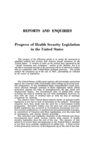 Progress of health security legislation in the United States
