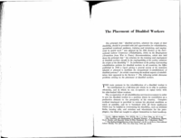 The placement of disabled workers