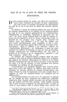 Coût de la vie et prix de détail des denrées alimentaires