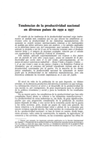 Tendencias de la productividad nacional en diversos países de 1950 a 1957