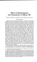 Effects of mechanisation and automation in offices: III