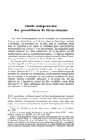 Etude comparative des procédures de licenciement