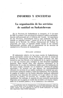 La organización de los servicios de sanidad en Saskatchewan