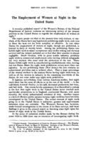The employment of women at night in the United States