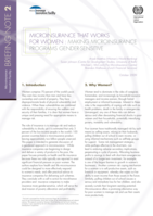 Microinsurance that works for women: making microinsurance programs gender-sensitive