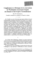 L'application en Allemagne de Ia convention de Washington concernant l'emploi des femmes avant et après l'accouchement