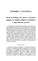 Horas de trabajo, descansos y vacaciones pagadas en trabajos peligrosos, insalubres o especialmente penosos