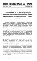 Le problème de la liberté syndicale et des relations professionnelles devant l'Organisation internationale du Travail