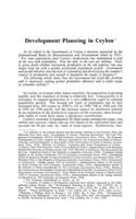 Development planning in Ceylon