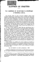 Les conditions de travail dans la métallurgie à Surabaya (Java)
