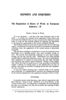 The regulation of hours of work in European industry: II