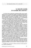 La sécurité sociale à la croisée des chemins