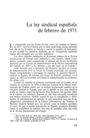La ley sindical española de febrero de 1971