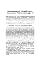 Employment and unemployment: government policies since 1950. II