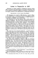 Labour in Tanganyika in 1927