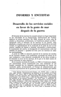 Desarrollo de los servicios sociales en favor de la gente de mar después de la guerra