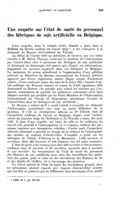 Une enquête sur l'état de santé du personnel des fabriques de soie artificielle en Belgique