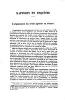 L'organisation du crédit agricole en France