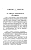 Les échanges internationaux de stagiaires