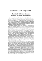 The family allowance system: a survey of recent developments