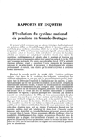 L'évolution du système national de pensions en Grande-Bretagne