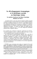 Le développement économique et la politique sociale en Amérique latine: la septième Conférence des Etats d'Amérique membres de l'OIT