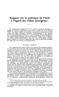Rapport sur la politique de l'Inde à l'égard des tribus aborigènes