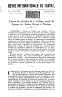 L'œuvre du ministère de la politique sociale du Royaume des Serbes, Croates et Slovènes