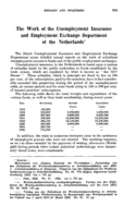 The work of the unemployment insurance and employment exchange department of the Netherlands