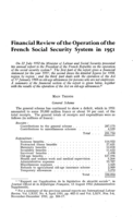 Financial review of the operation of the French social security system in 1951