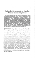 Action by governments to stabilise primary commodity prices