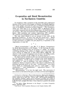 Co-operation and rural reconstruction in far-eastern countries