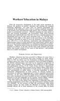 Workers' education in Malaya