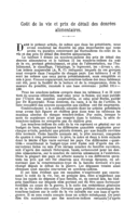 Coût de la vie et prix de détail des denrées alimentaires