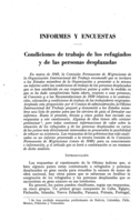 Condiciones de trabajo de los refugiados y de las personas desplazadas