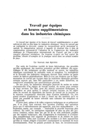 Travail par équipes et heures supplémentaires dans les industries chimiques