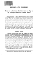 Hours of labour and overtime rates of pay in the principal industries in Great Britain