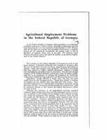 Agricultural employment problems in the Federal Republic of Germany
