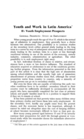 Youth and work in Latin America: II, Youth employment prospects