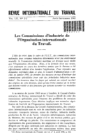 Les Commissions d'industrie de l'Organisation internationale du Travail