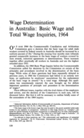 Wage determination in Australia: basic wage and total wage inquiries, 1964
