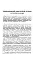 La subvención de la construcción de viviendas en Austria desde 1945
